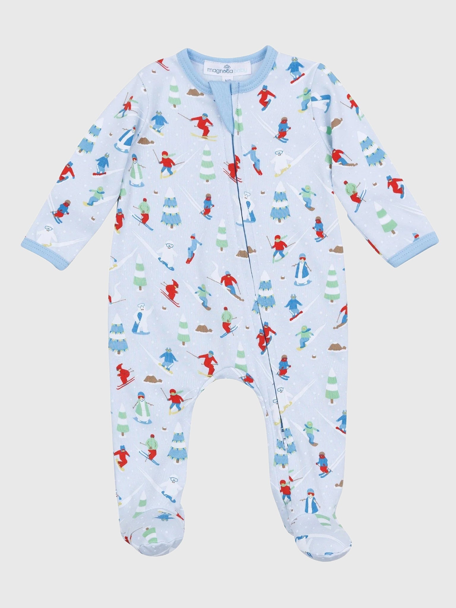 Magnolia Baby Baby Ski Buddies Zipper Footie - Saint Bernard