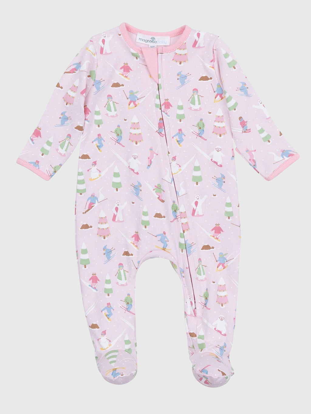 Magnolia Baby Baby Ski Buddies Zipper Footie - Saint Bernard