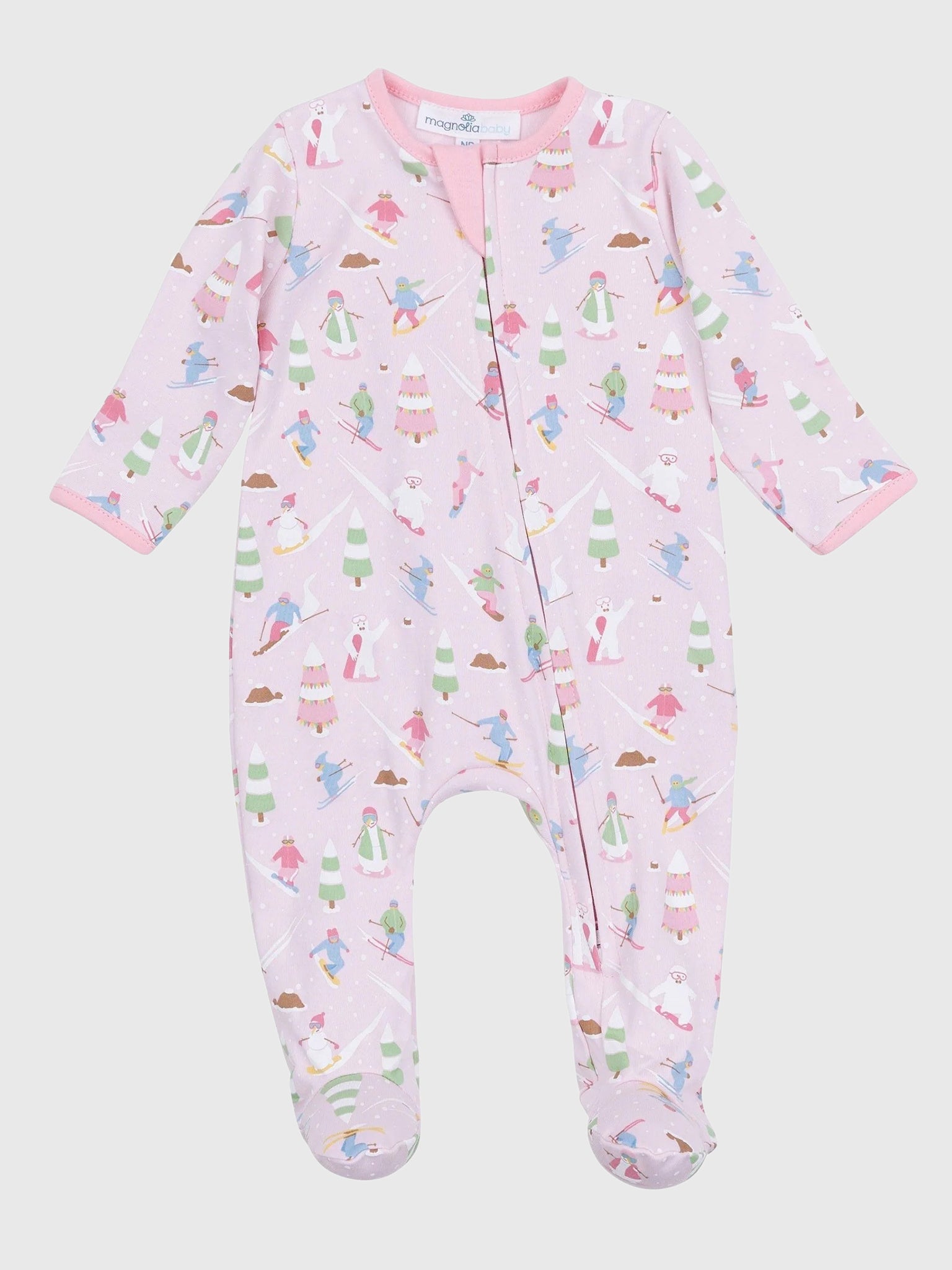 Magnolia Baby Baby Ski Buddies Zipper Footie - Saint Bernard