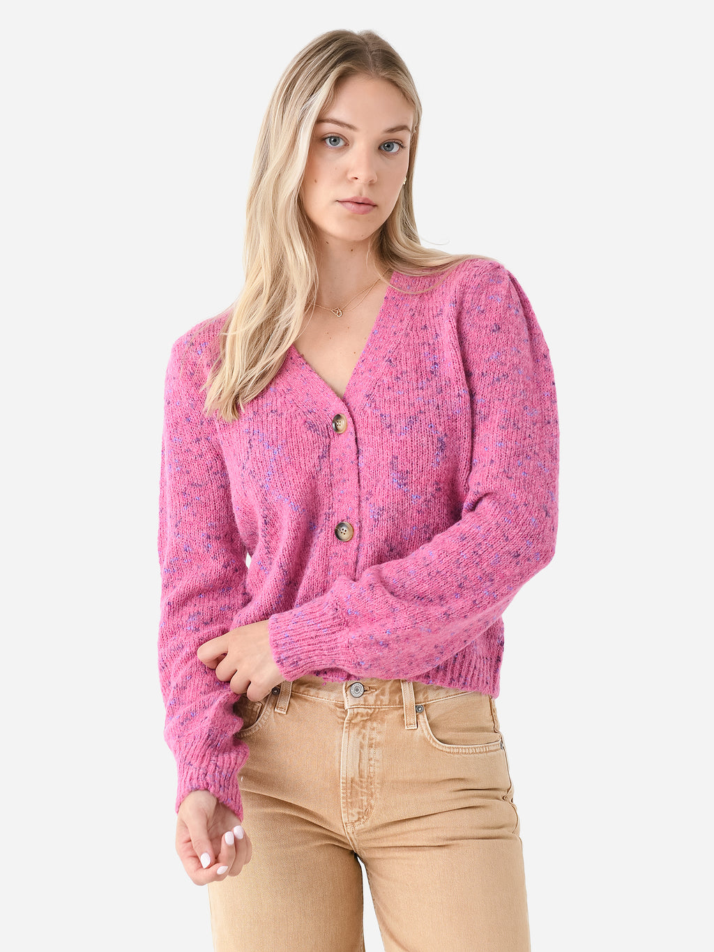 J Society Women's Horn Button Cardigan - Saint Bernard