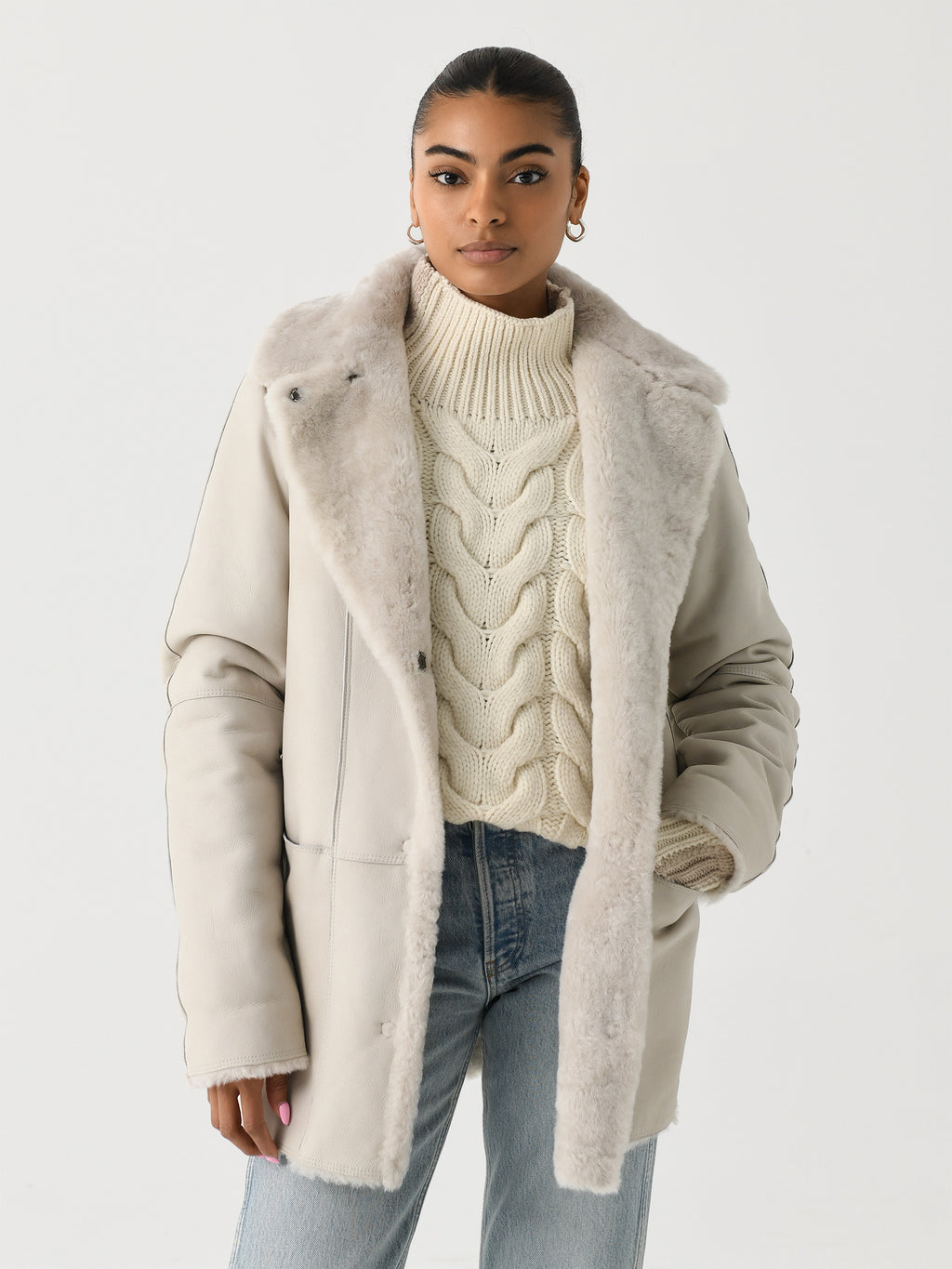 Frauenschuh Women's Farina Reversible Lambskin Jacket - Saint Bernard