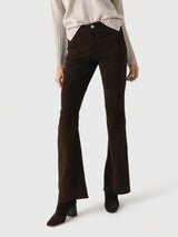 SPRWMN Women's Suede 5-Pocket Micro Flare Pant - Saint Bernard