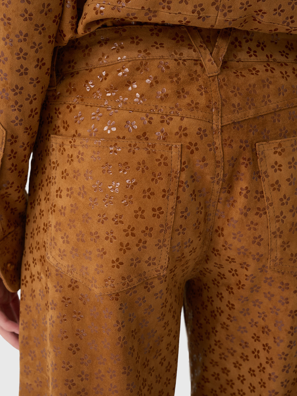 SPRWMN Women's Suede 5 Pocket Wide Leg Pant - Saint Bernard