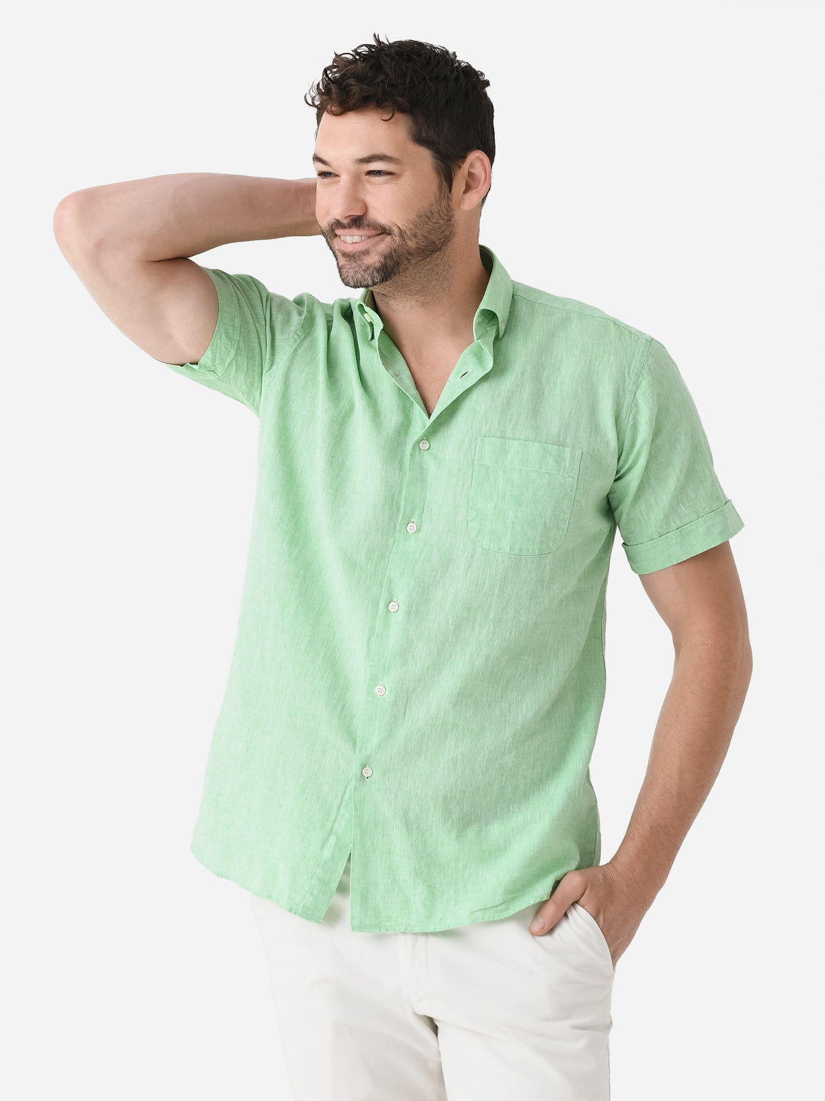 Miller Westby Men's Duncan Short Sleeve Button-Down Shirt - Saint Bernard