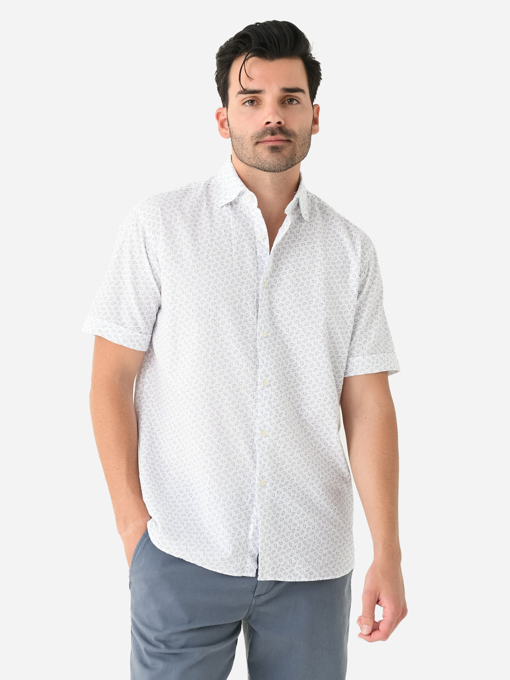Miller Westby Men's Lemonweir Short Sleeve Button-Down Shirt - Saint Bernard