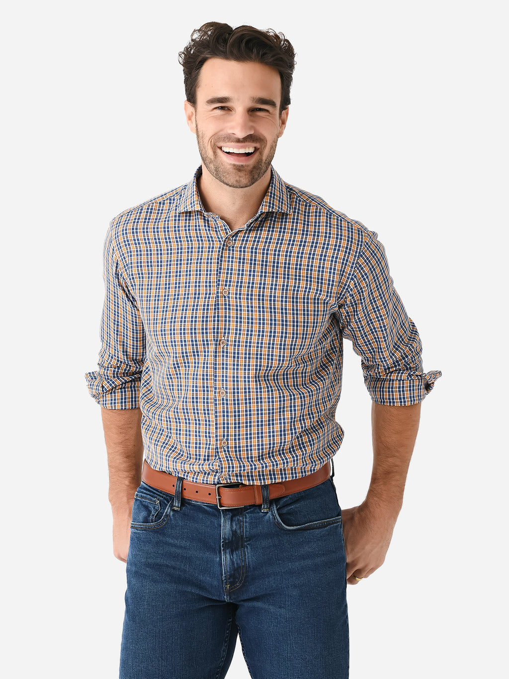 Miller Westby Men's Brown Button-Down Shirt - Saint Bernard