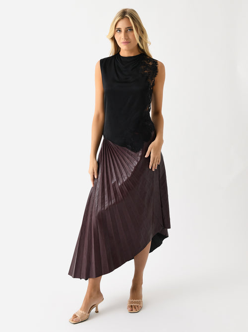 ALC Women's Gracie Satin + Lace Sleeveless Top