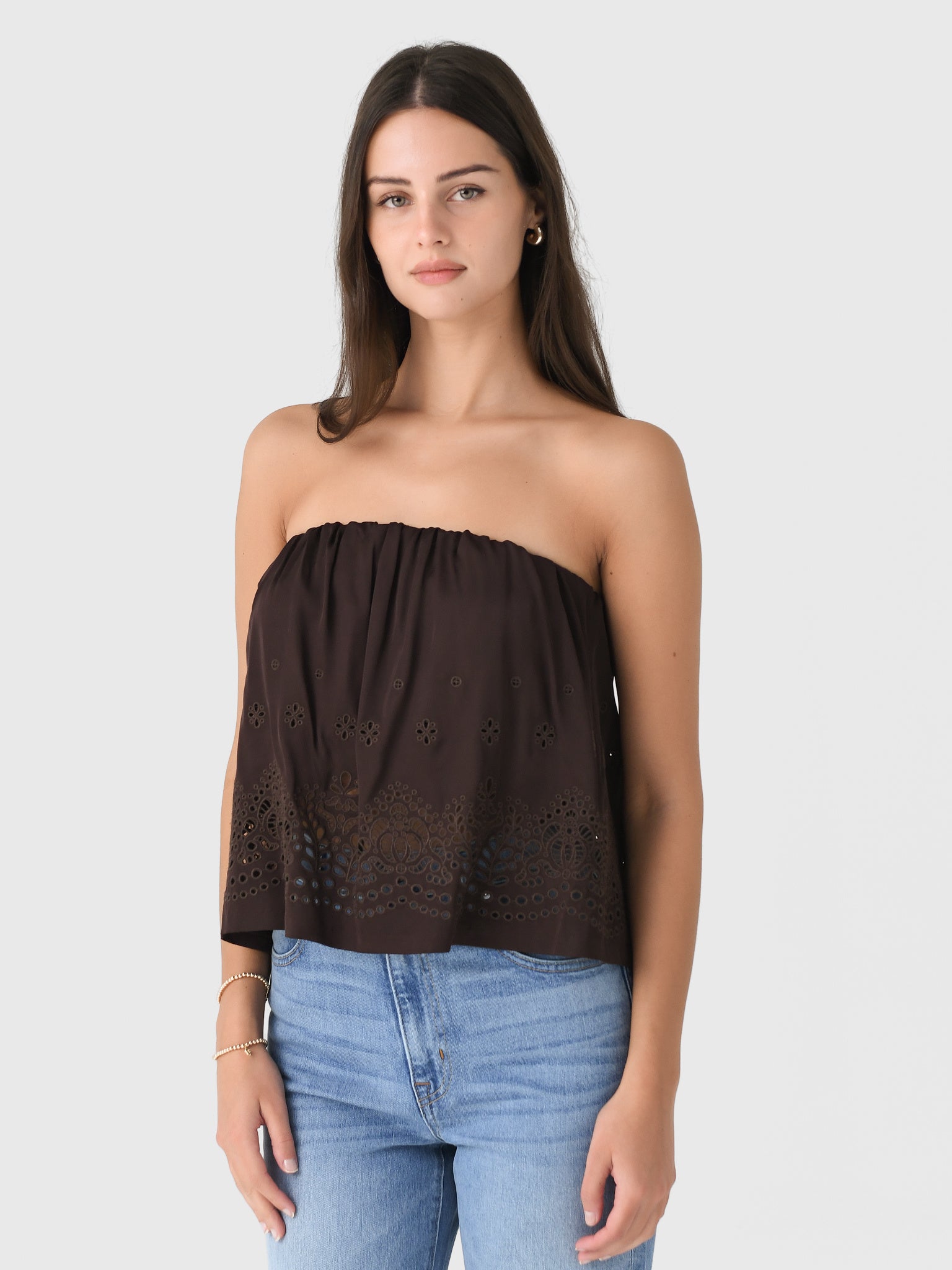 ALC Women's Dalia Strapless Embroidered Top - Saint Bernard