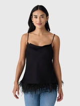 ALC Women's Eliza Feather Trimmed Camisole Top - Saint Bernard
