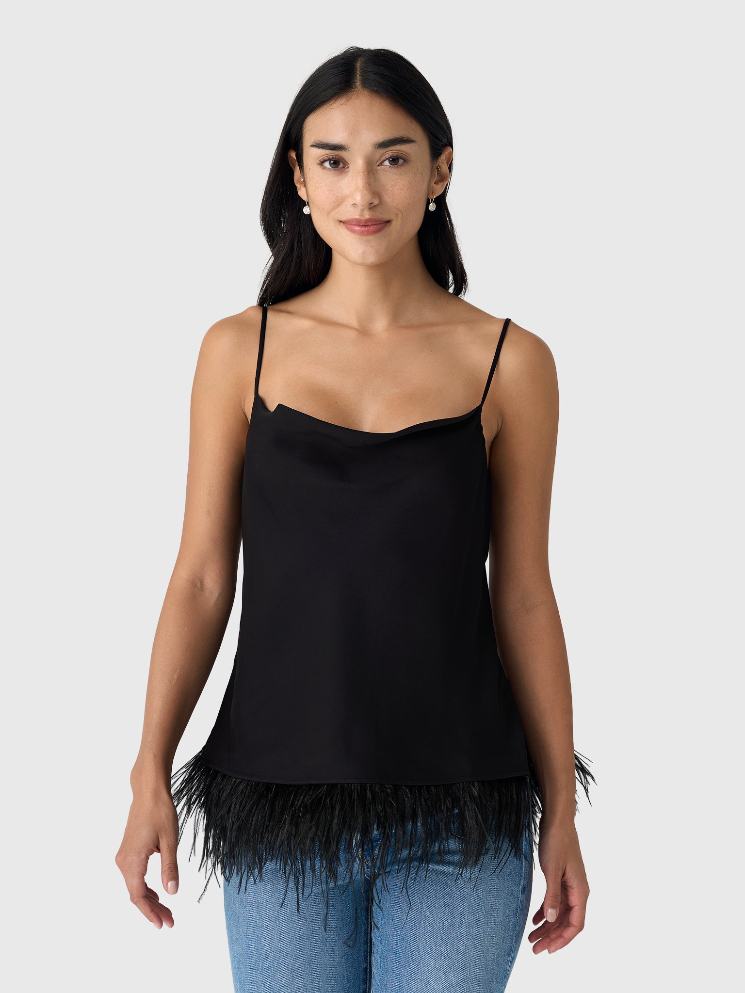 ALC Women's Eliza Feather Trimmed Camisole Top - Saint Bernard