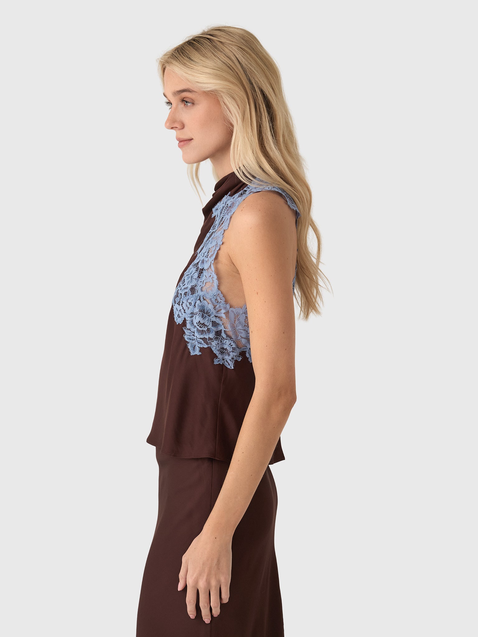 ALC Women's Rose Satin & Lace Top - Saint Bernard