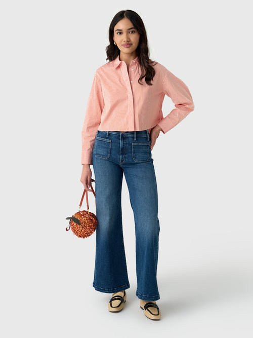 ALC Women's Maude Cropped Cotton Stripe Shirt