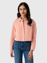 ALC Women's Maude Cropped Cotton Stripe Shirt - Saint Bernard