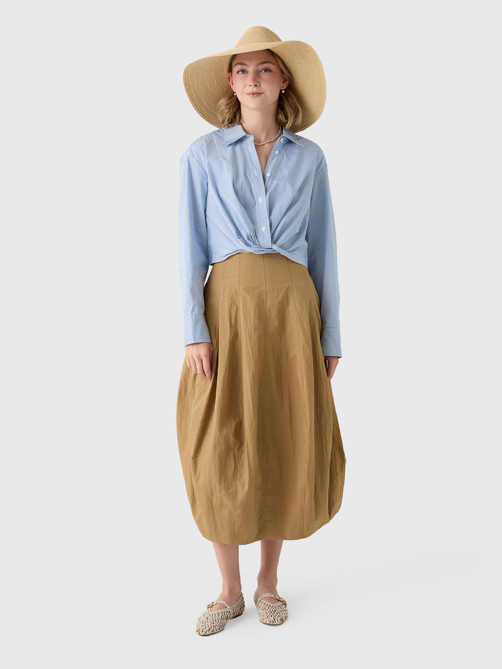 ALC Women's Leo Cropped Cotton Shirt - Saint Bernard
