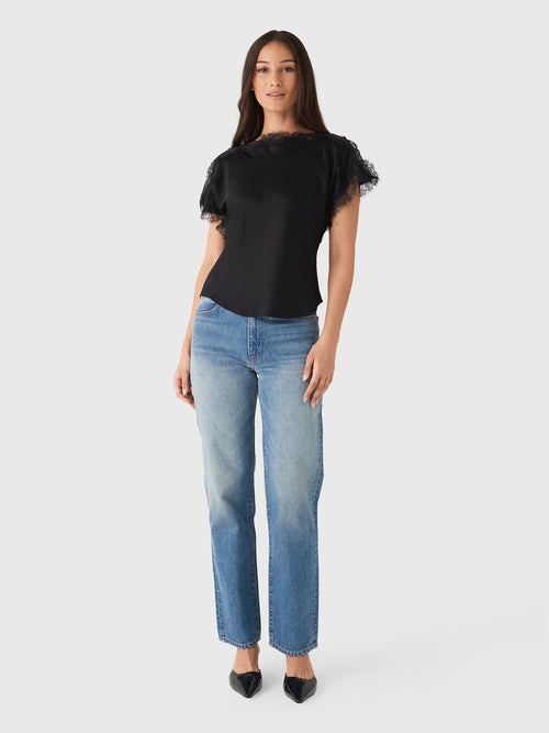 ALC Women's Luna Satin & Lace Top - Saint Bernard