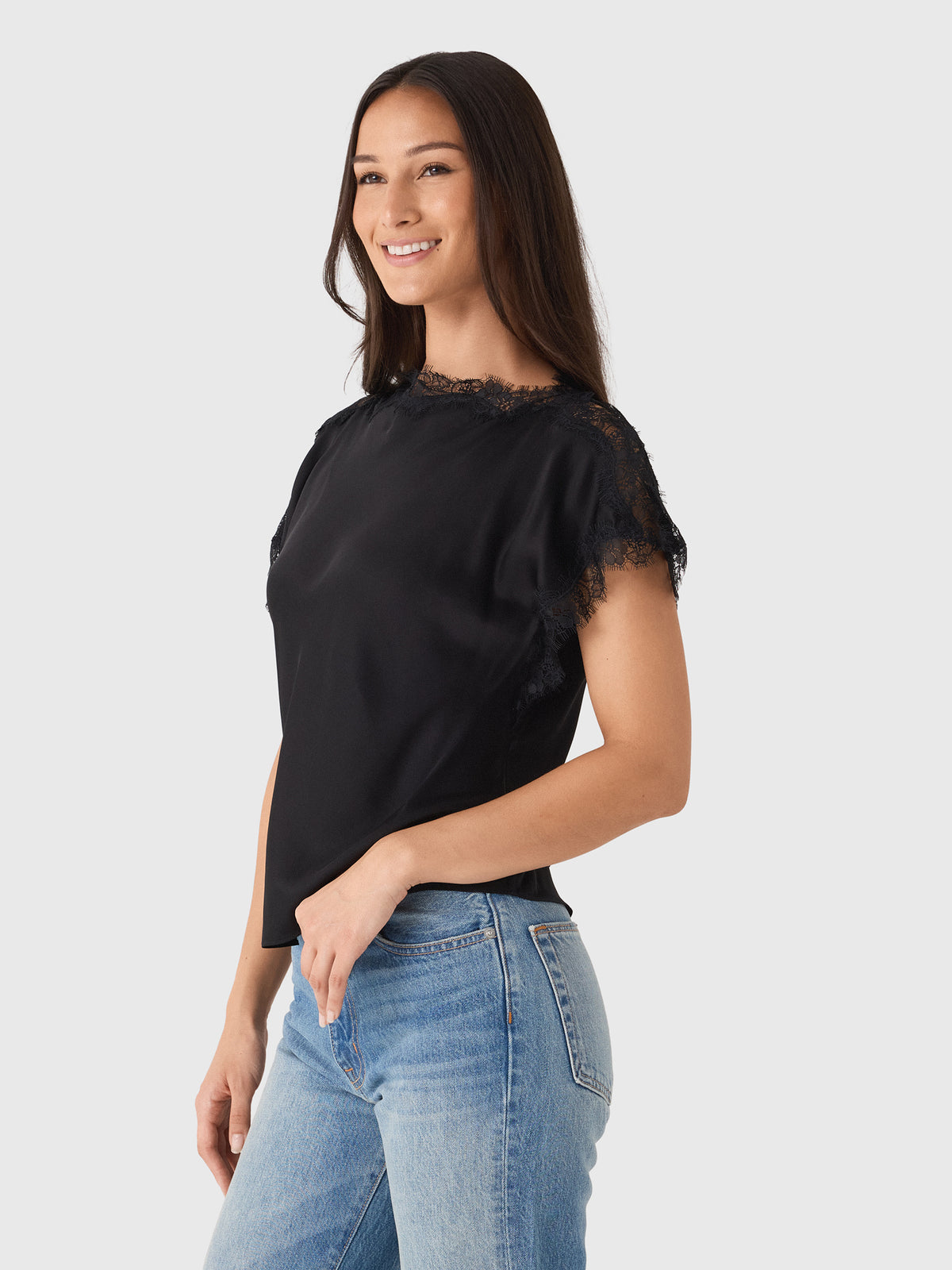 ALC Women's Luna Satin & Lace Top - Saint Bernard