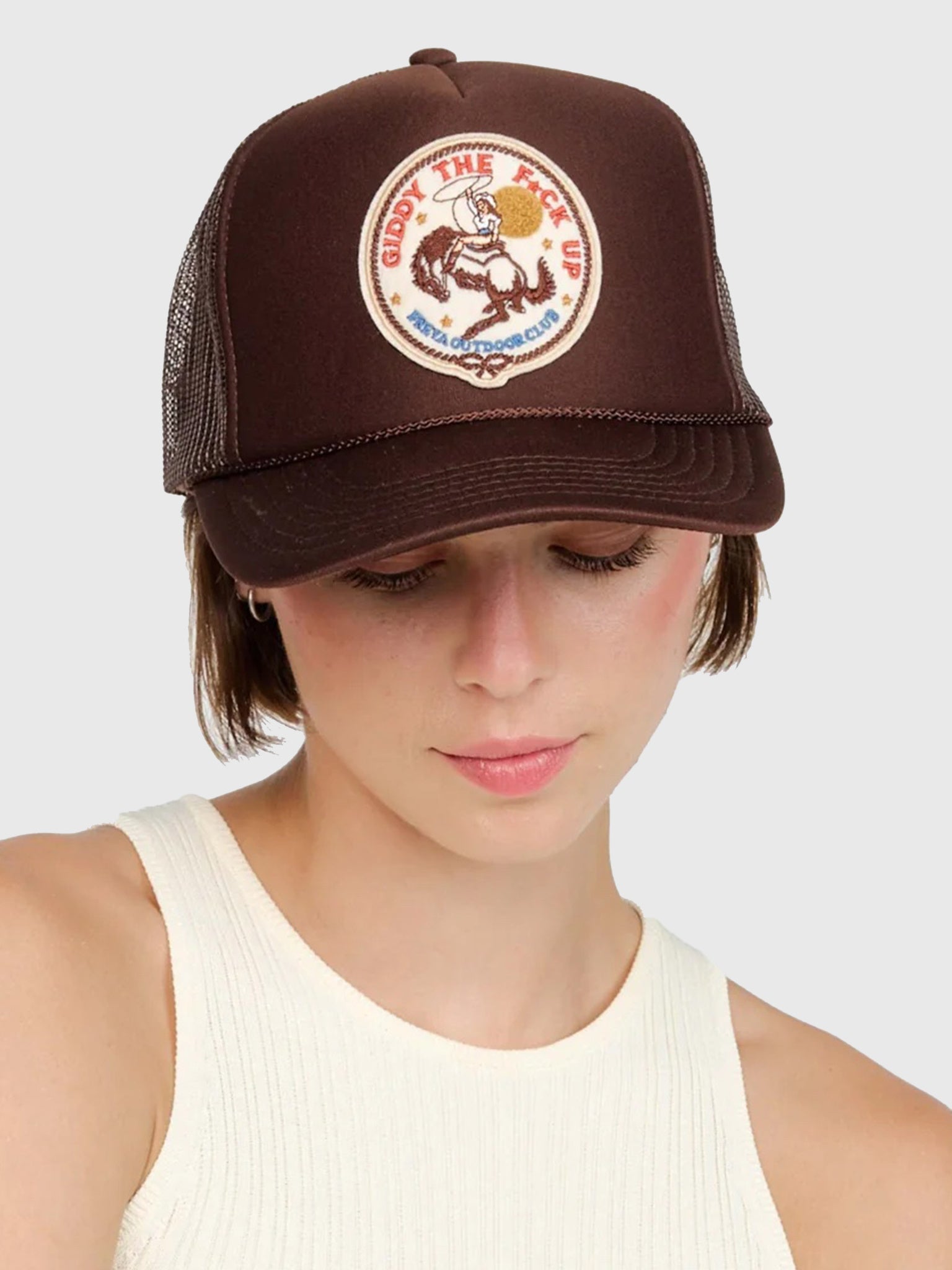 Freya Women's Giddy The F*ck Up Trucker Hat - Saint Bernard