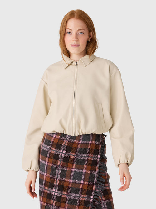 MVG Women's Faux Leather Bomber Jacket