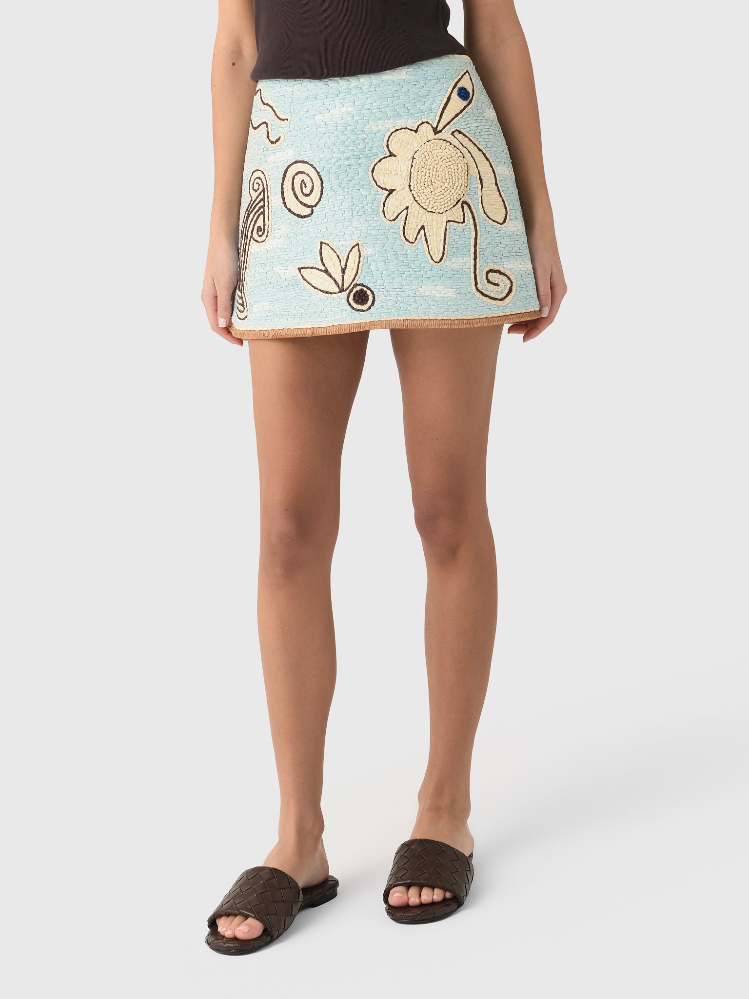 Alemais Women's Azar Raffia Skirt - Saint Bernard