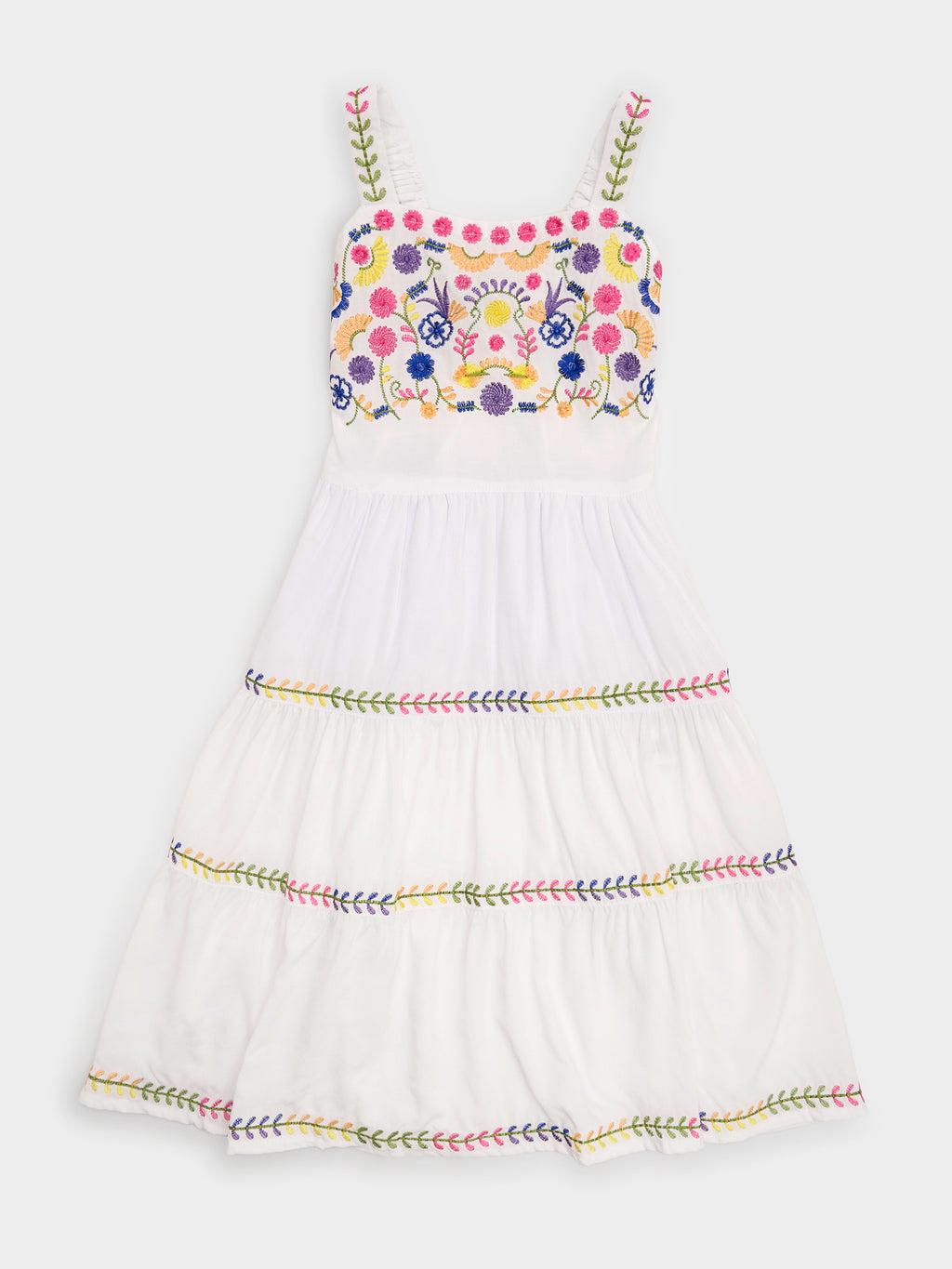 Joyous And Free Girls' Embroidery Tier Dress - Saint Bernard