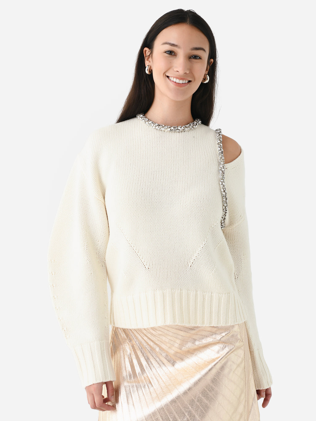 Simkhai Women's Monroe Crystal Sweater - Saint Bernard