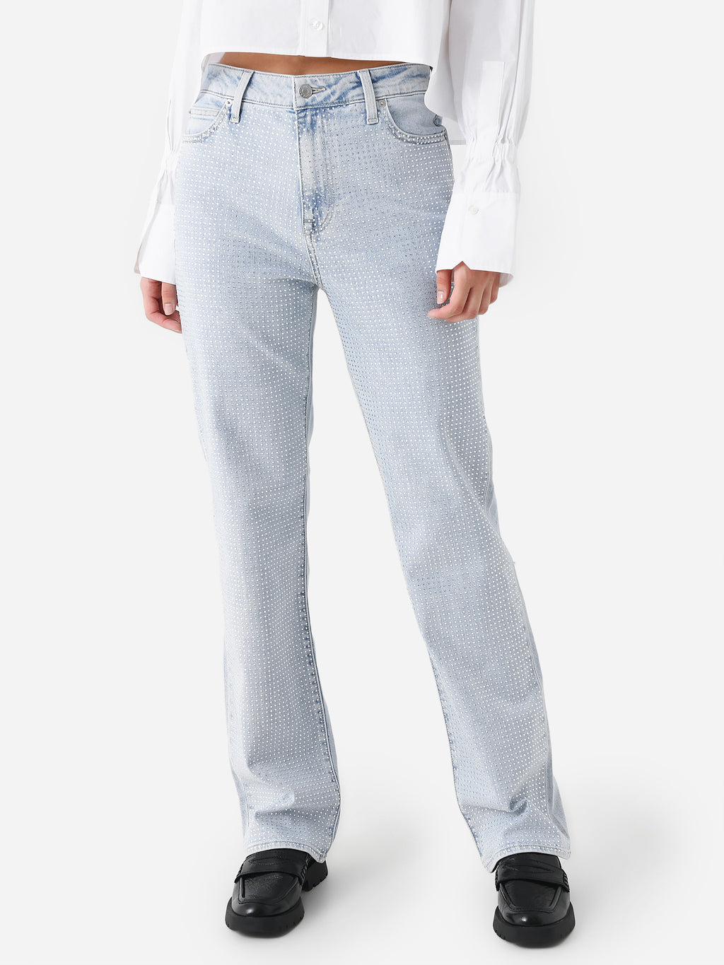 Simkhai Women's Liam High Rise Straight Jean - Saint Bernard
