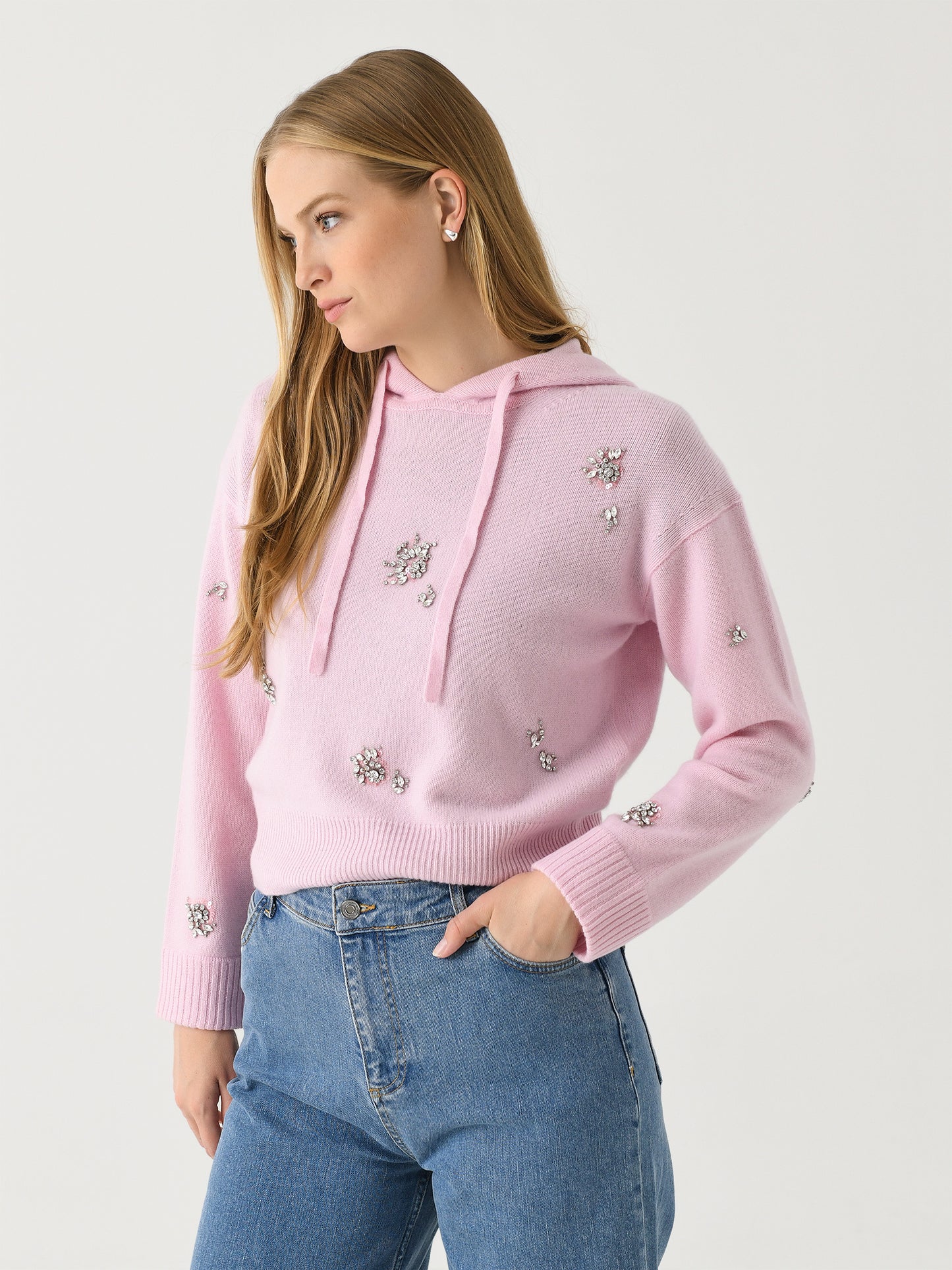 Simkhai Women's Karmen Embellished Hooded Top - Saint Bernard