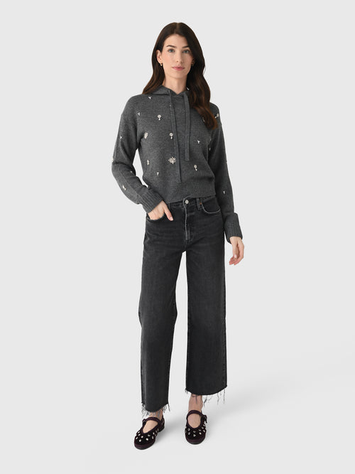 Simkhai Women's Karmen Embellished Cashmere Hoodie