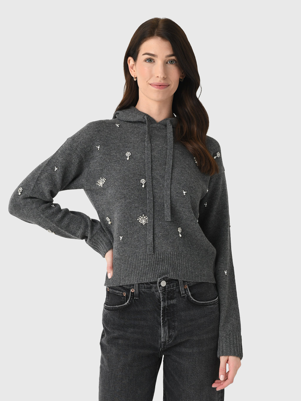 Simkhai Women's Karmen Embellished Cashmere Hoodie