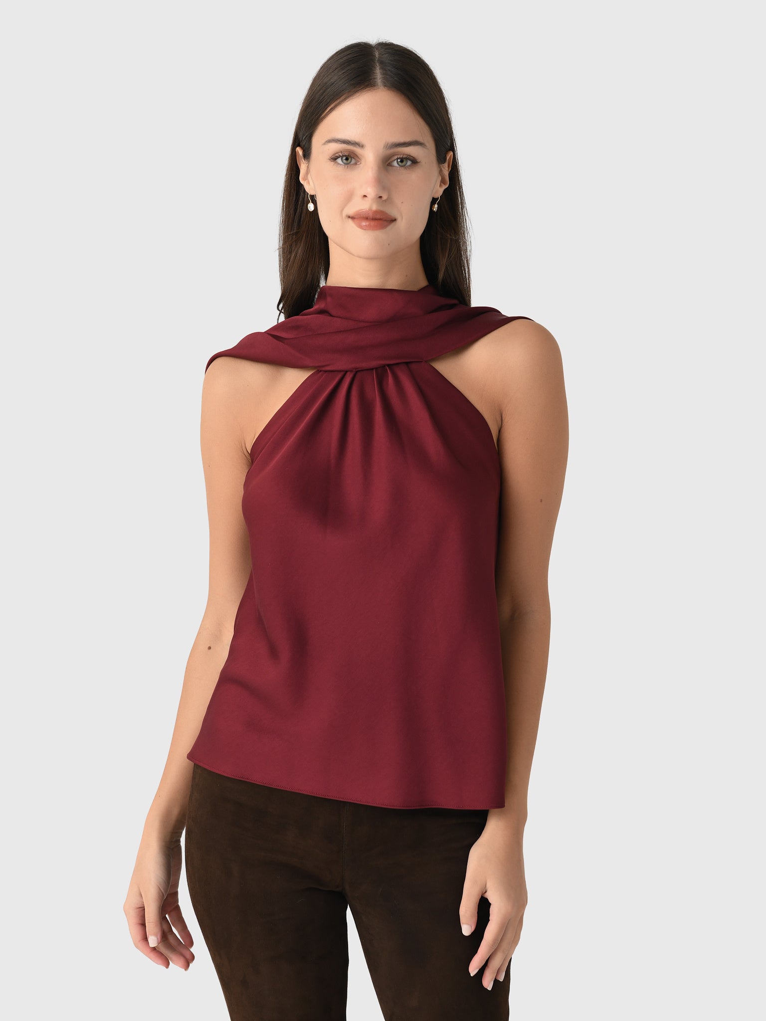 Simkhai Women's Scarlett Satin Cape Top - Saint Bernard