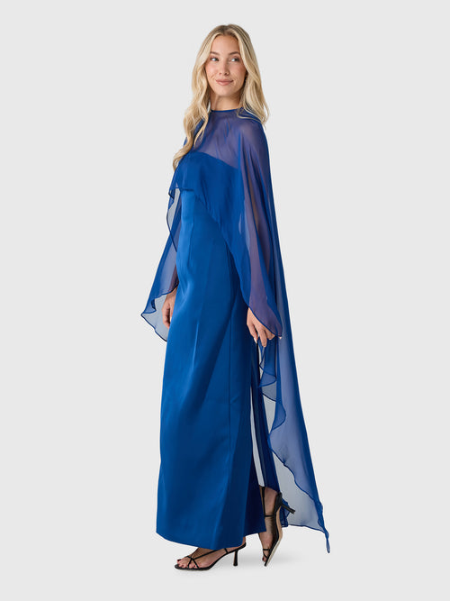 Simkhai Women's Fiora Organza Cape Gown - Saint Bernard