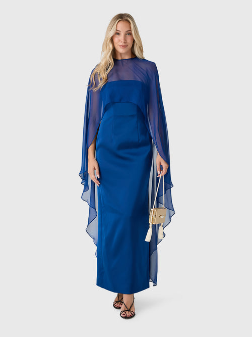 Simkhai Women's Fiora Organza Cape Gown - Saint Bernard