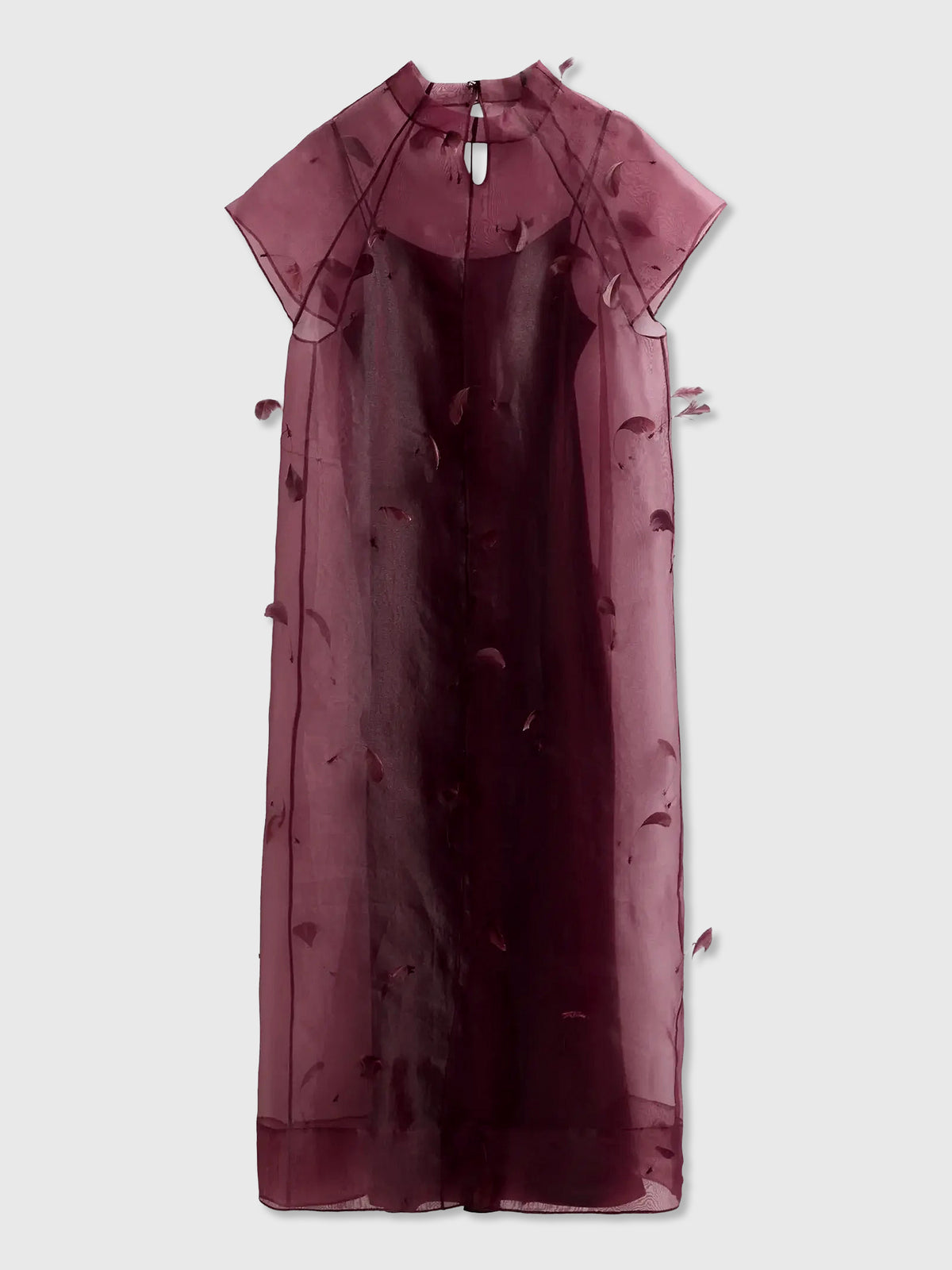 Simkhai Women's Pauline Organza Feather Midi Dress - Saint Bernard