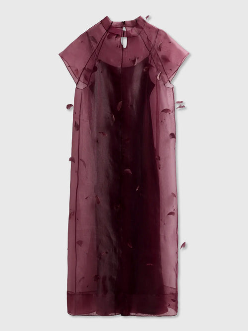 Simkhai Women's Pauline Organza Feather Midi Dress - Saint Bernard