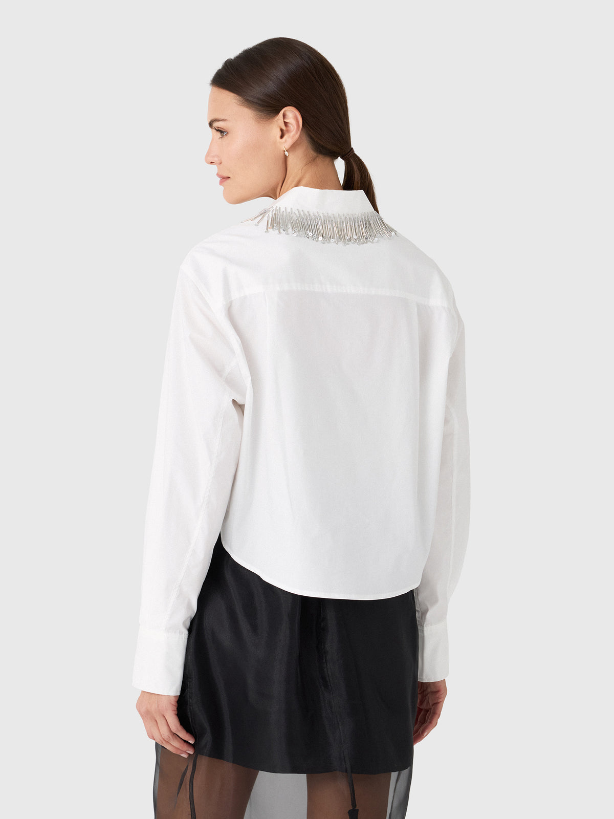 Simkhai Women's Renata Embellished Cropped Button-Down Shirt - Saint Bernard