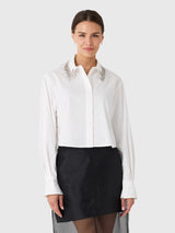 Simkhai Women's Renata Embellished Cropped Button-Down Shirt - Saint Bernard
