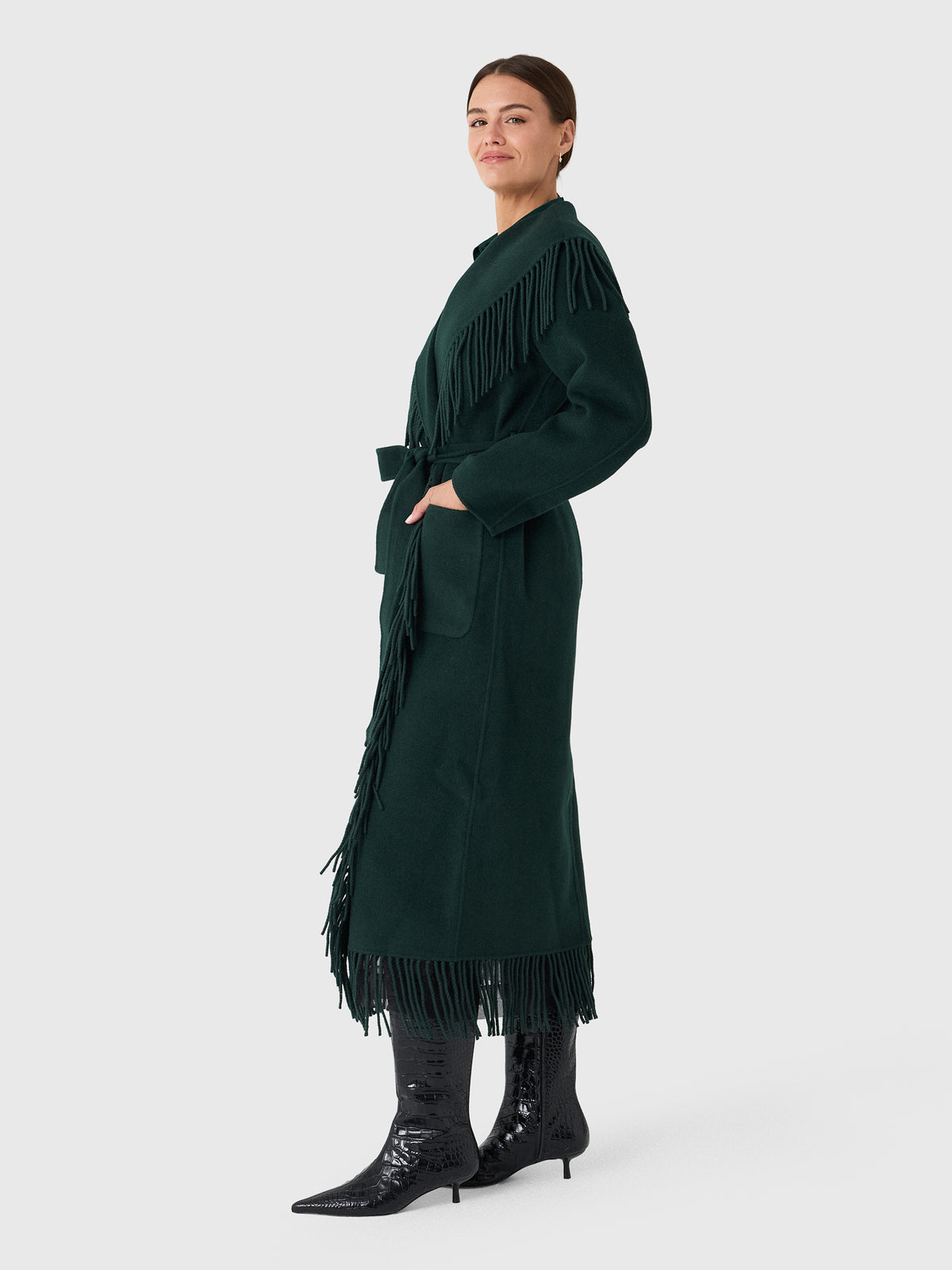 Simkhai Women's Carrie Fringe Robe Coat - Saint Bernard