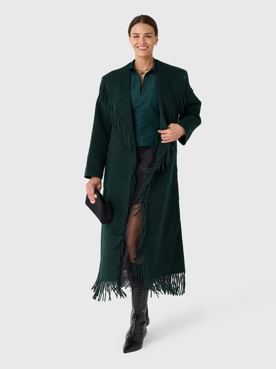 Simkhai Women's Carrie Fringe Robe Coat - Saint Bernard