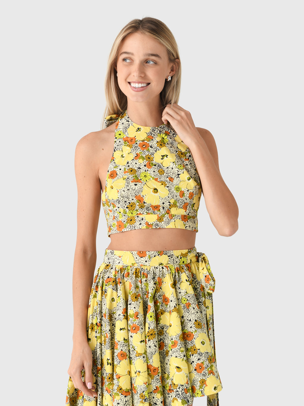 Alemais Women's Orange Blossom Halter Neck Top