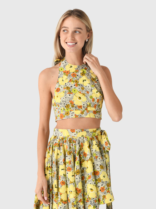 Alemais Women's Orange Blossom Halter Neck Top