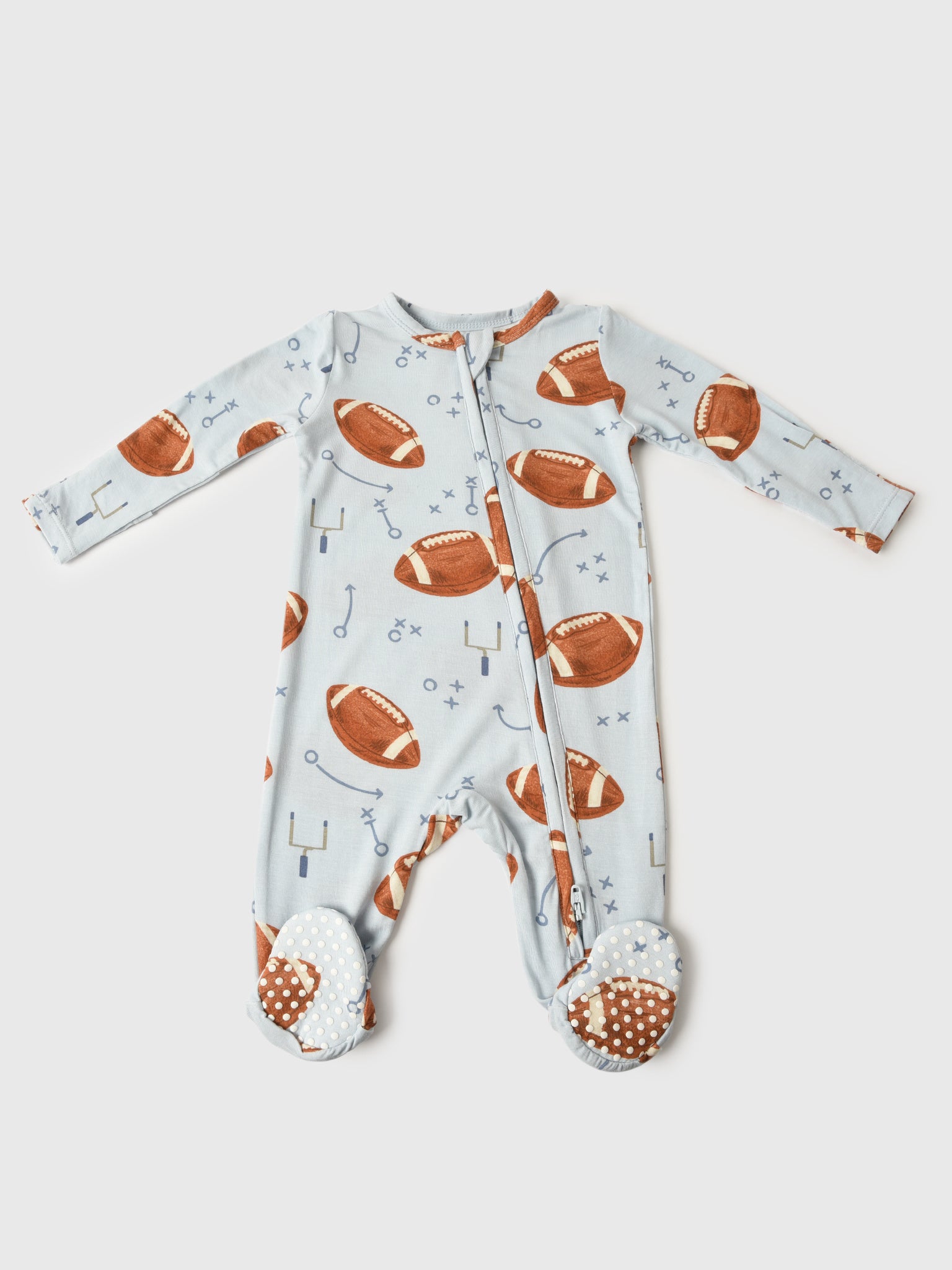 Angel Dear Baby Boys' Footballs 2-Way Zipper Footie - Saint Bernard