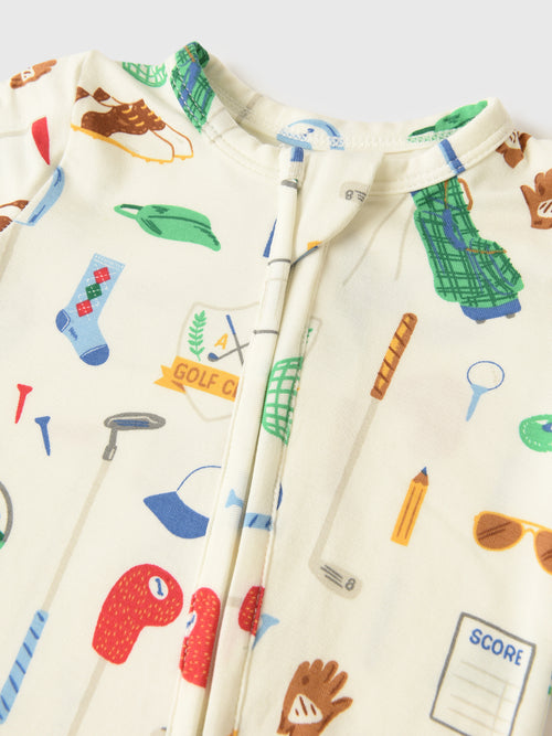 Angel Dear Baby Boys' Golf Club 2-Way Zipper Footie