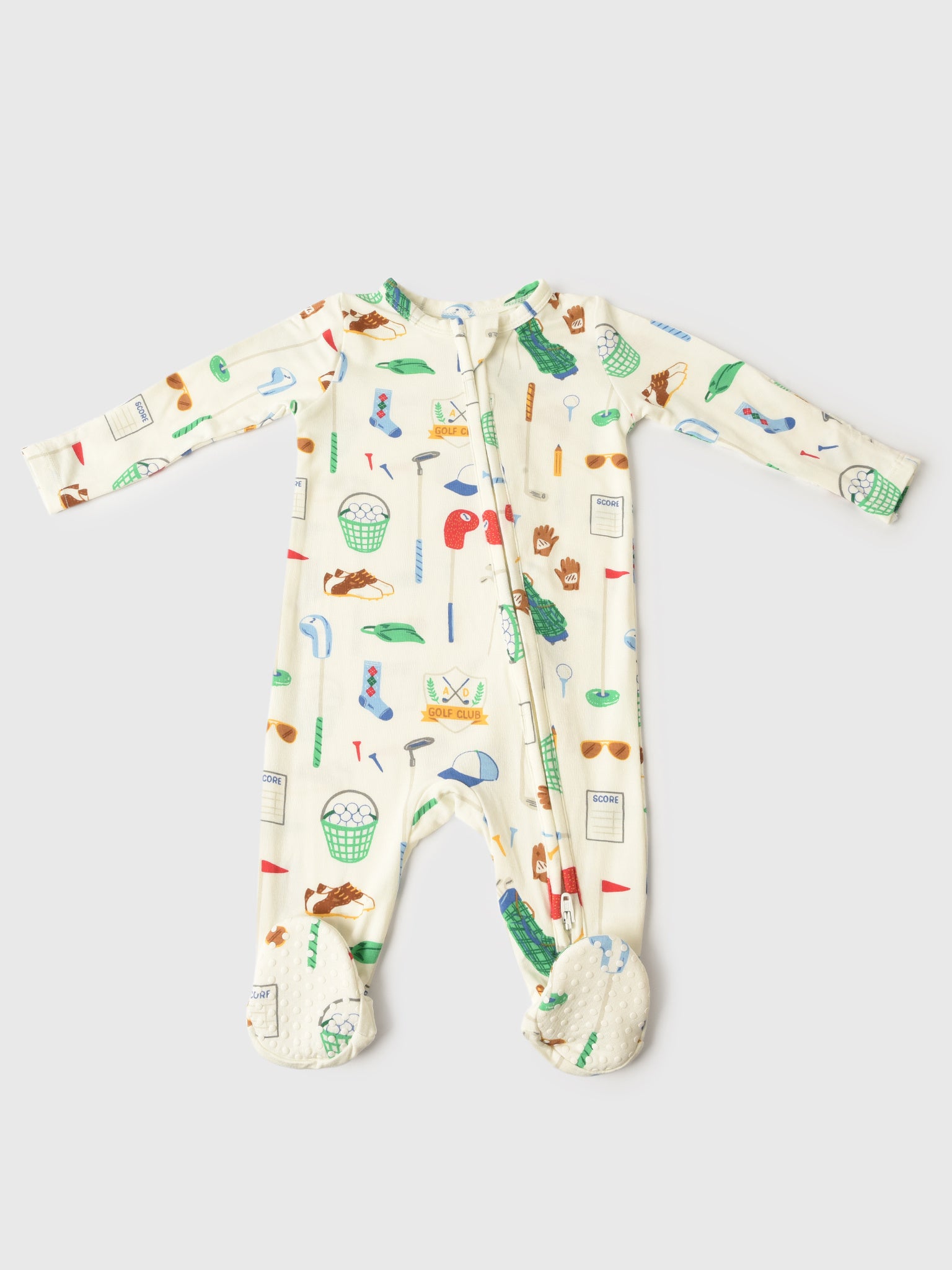 Angel Dear Baby Boys' Golf Club 2-Way Zipper Footie - Saint Bernard