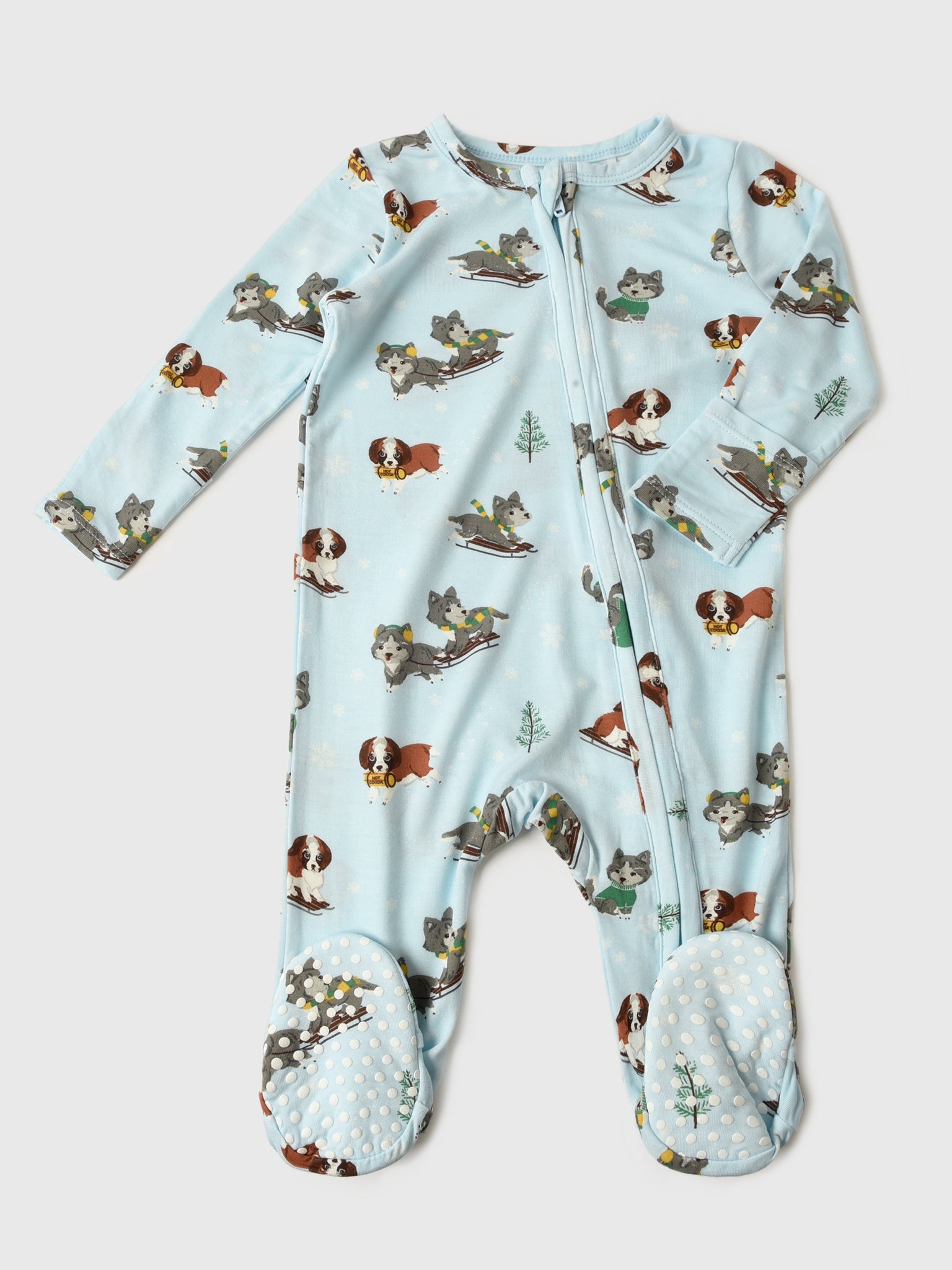 Angel Dear Baby Boys' Mush Puppies 2-Way Zipper Footie - Saint Bernard