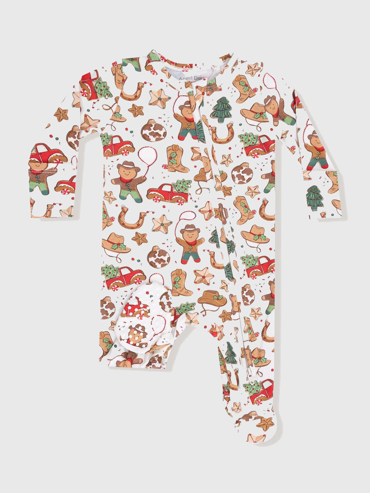 Angel Dear Baby Cowboy Christmas 2-Way Zipper Footie