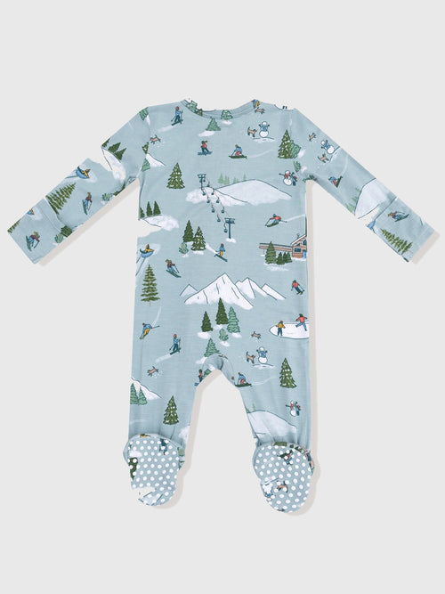 Angel Dear Baby Winter Fun Skiers 2-Way Zipper Footie