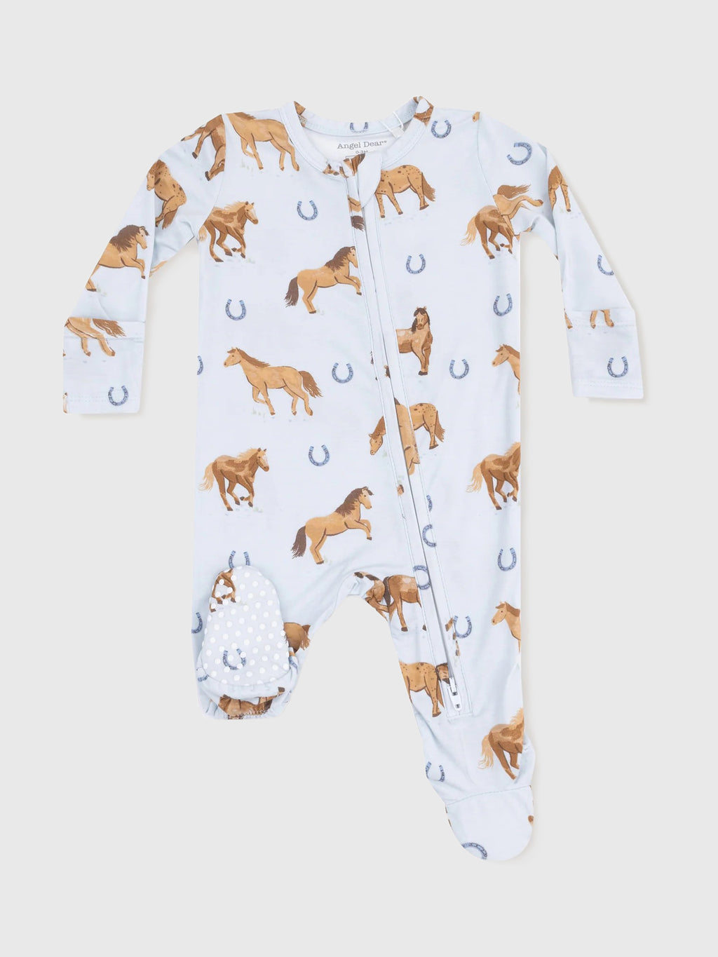 Angel Dear Baby Horses 2-Way Zipper Footie - Saint Bernard
