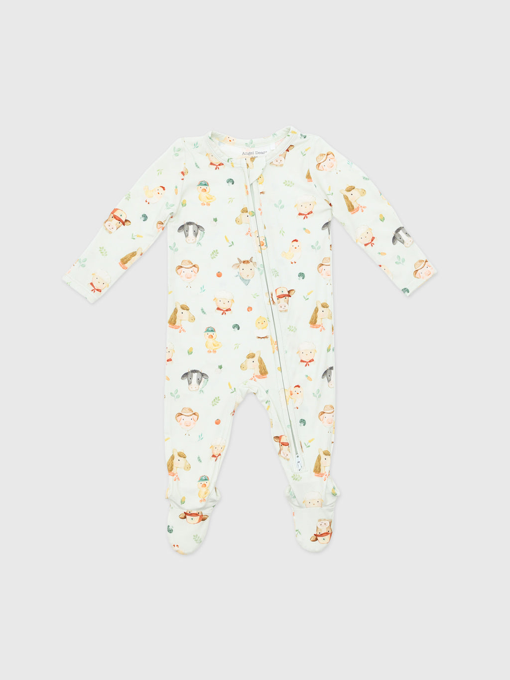 Angel Dear Baby Farm Faces 2-Way Zipper Footie - Saint Bernard