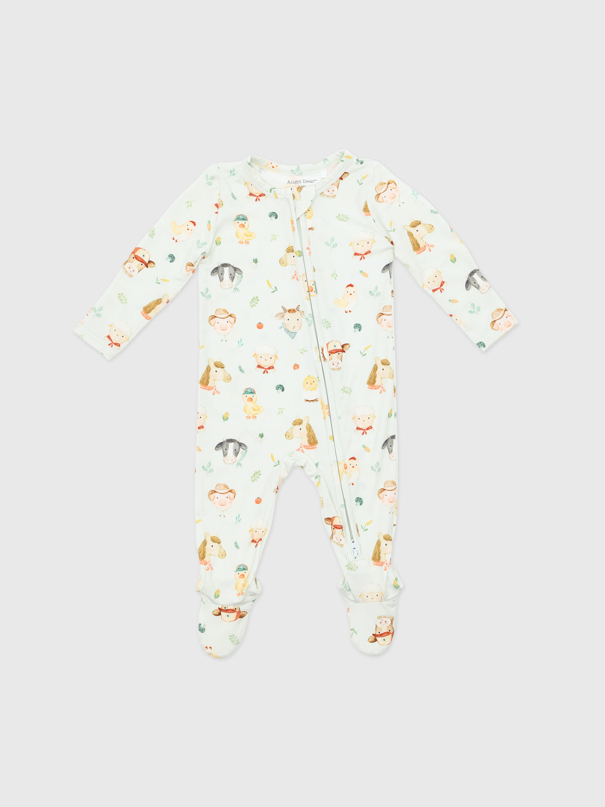 Angel Dear Baby Farm Faces 2-Way Zipper Footie - Saint Bernard