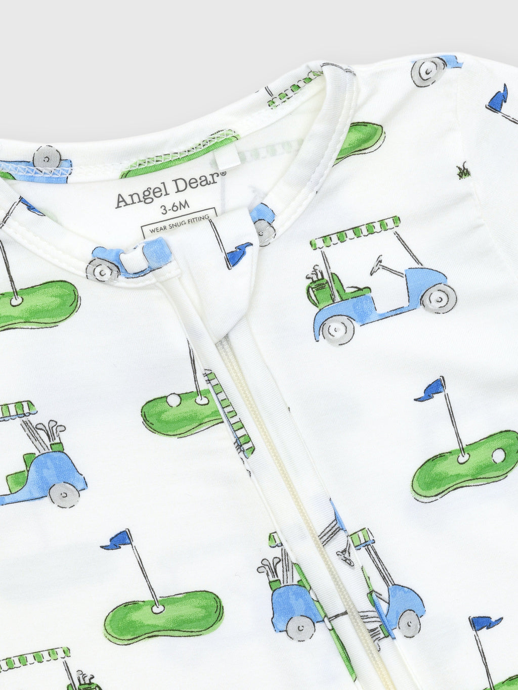 Angel Dear Baby Boys' Golf Carts 2-Way Zipper Footie - Saint Bernard